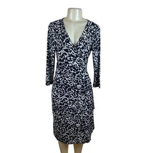 BCBG Maxazria Womens Black & White Wrap Dress Size M
